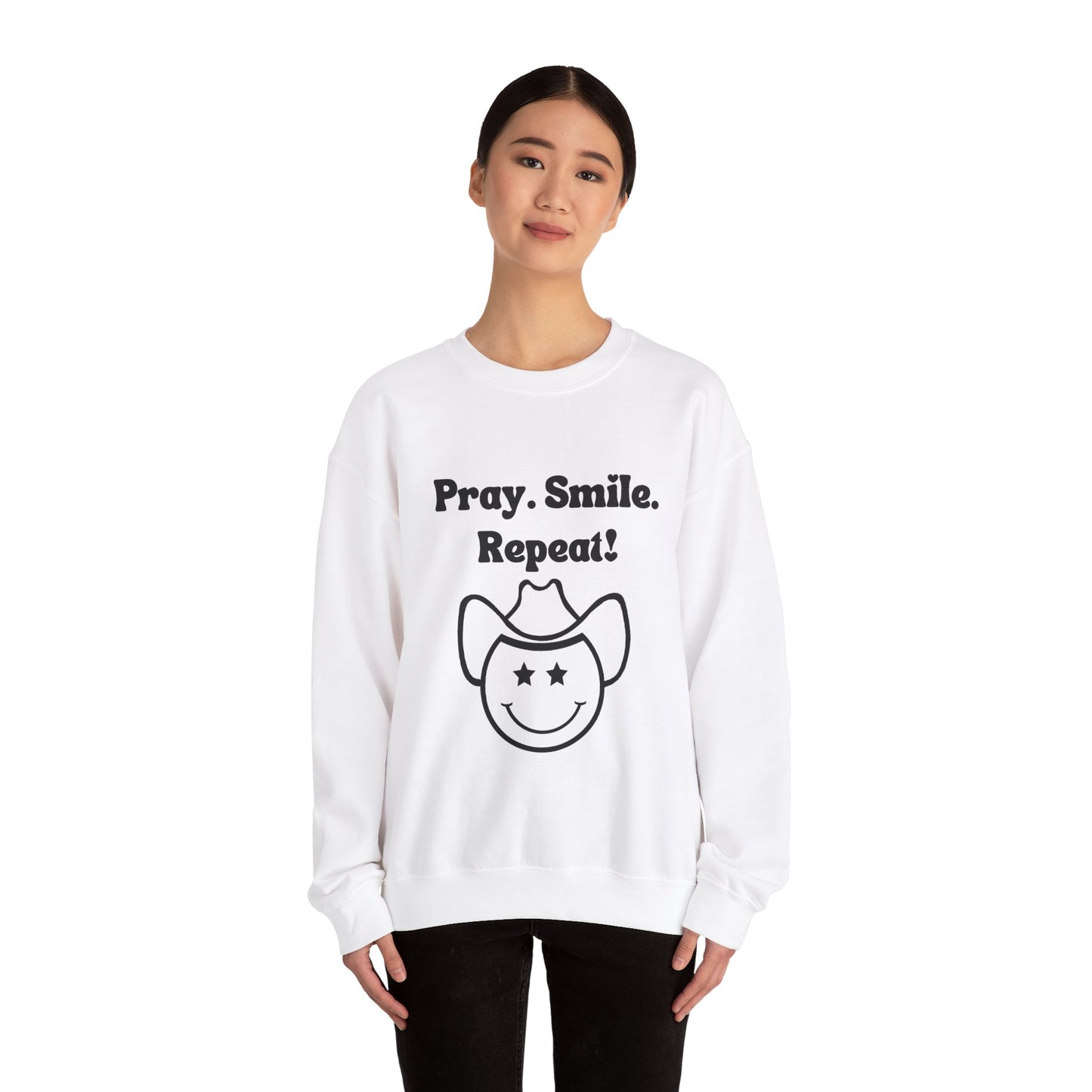 Pray. Smile. Repeat! Unisex Heavy Blend™ Crewneck Sweatshirt