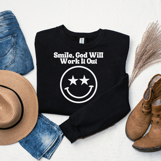 Smile God Will Work It Out Unisex Heavy Blend™ Crewneck Sweatshirt