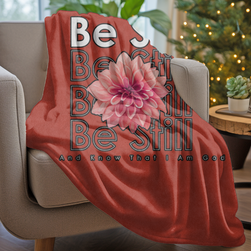 Be Still & Know Velveteen Microfiber Blanket (Burnt Orange)